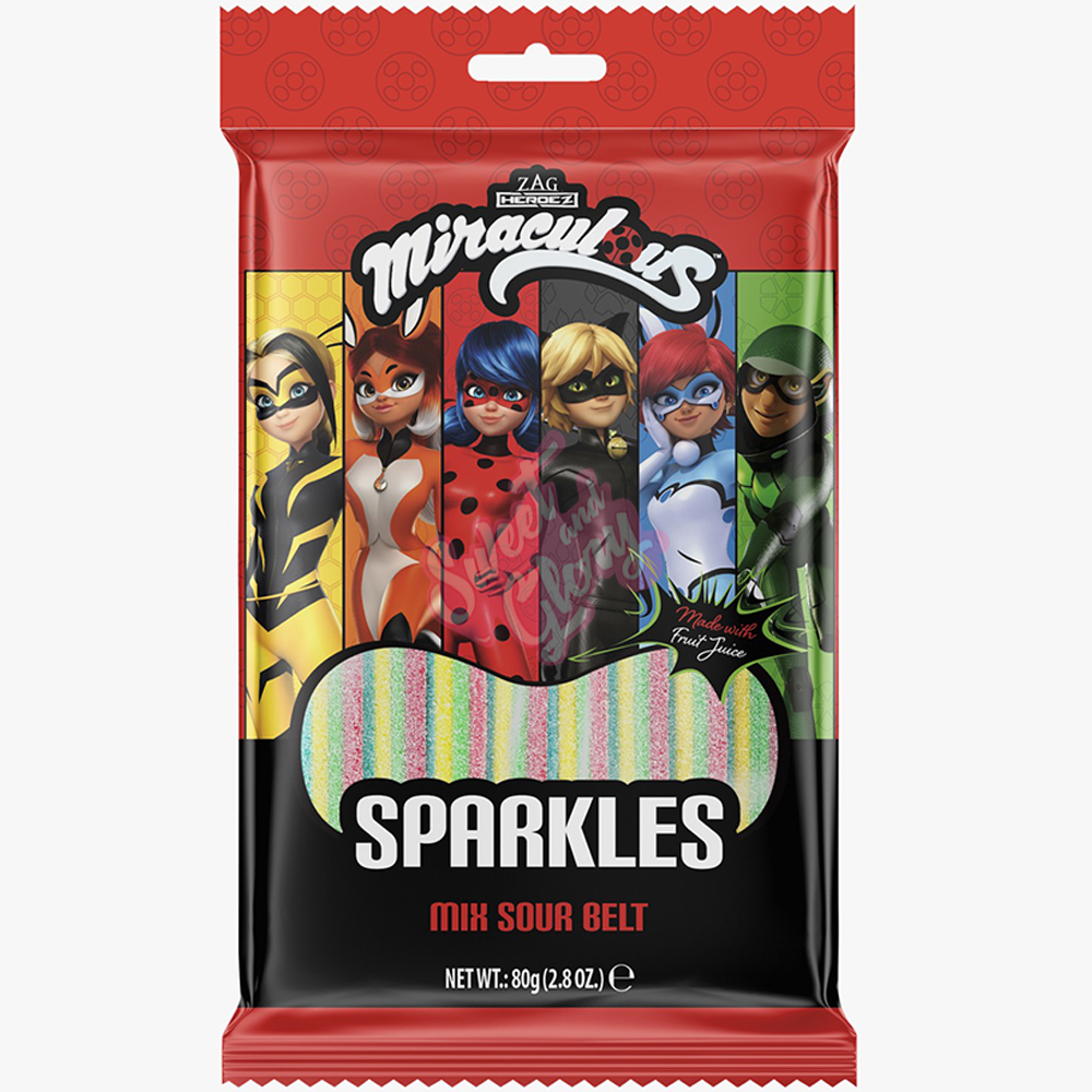 Miraculous Sparkles Mix Sour Belt  80G x 12
